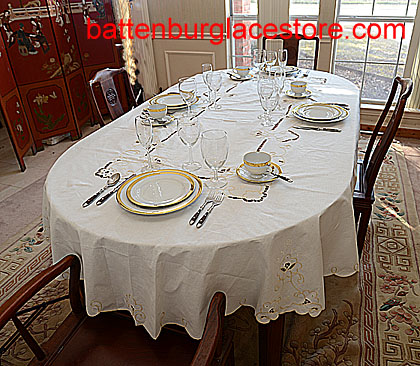 Imperial Style tablecloth 68x126 OVAL EGGNOG color